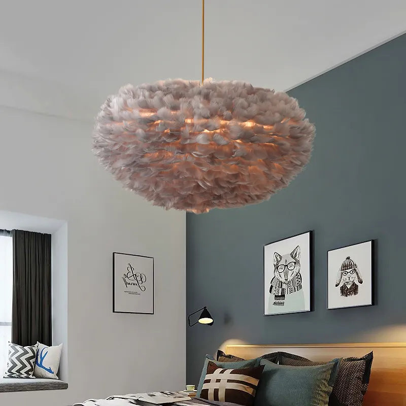 Suspension LED en forme de plumes