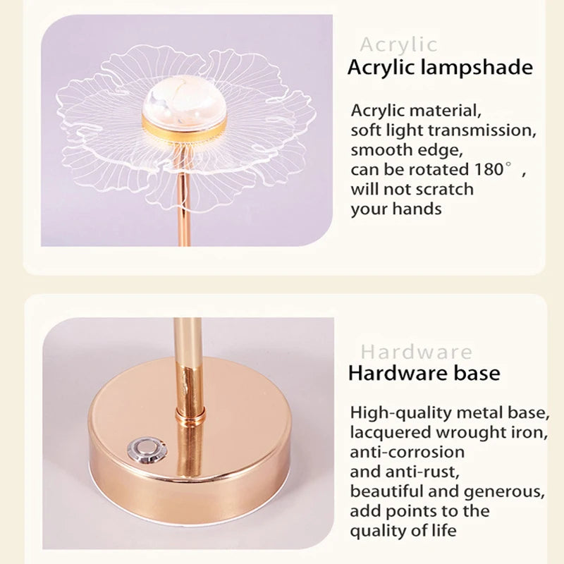 Lampe de table rétro or acrylique papillon LED lampe de bureau hôtel villa art décor LED lampe de table salon chevet LED veilleuses