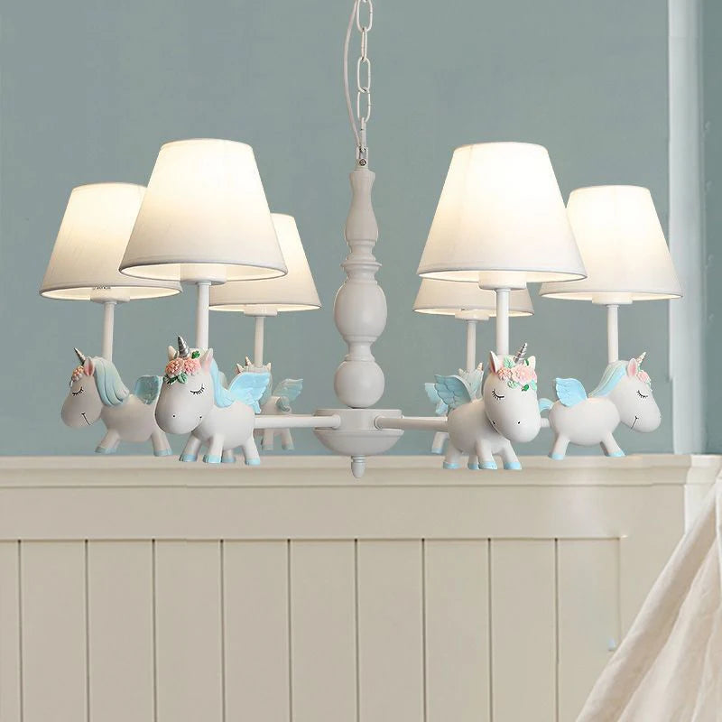 lustre licorne dessin animé pour chambre d'enfant suspendu