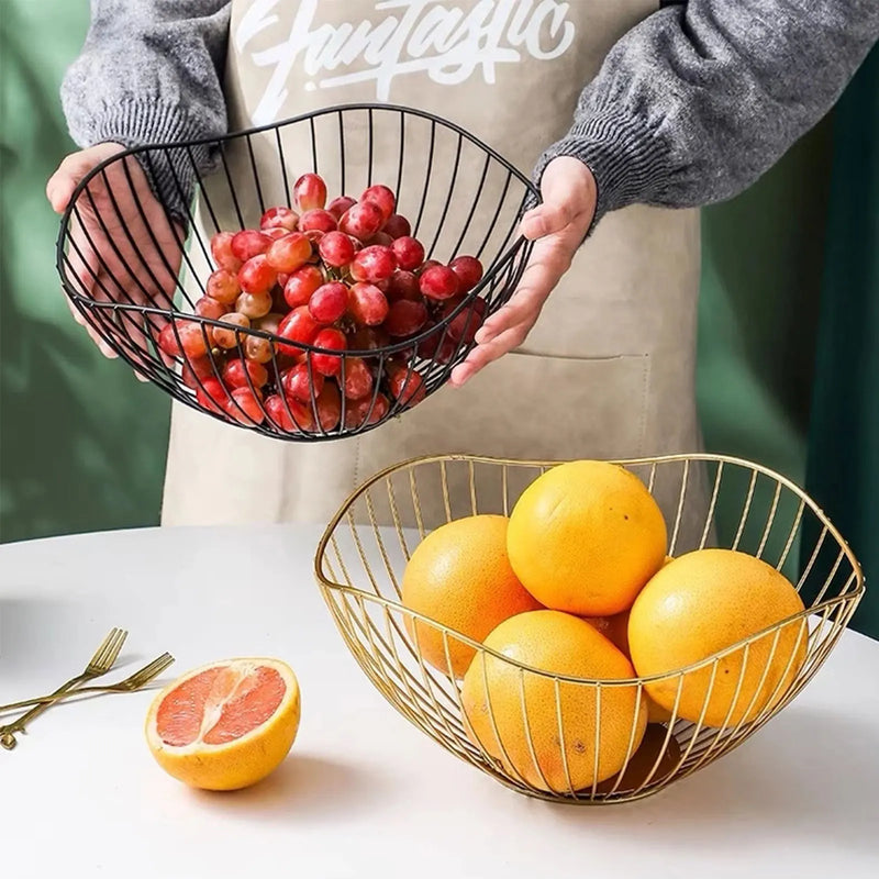 paniers à fruits en métal pour rangement cuisine et desserts