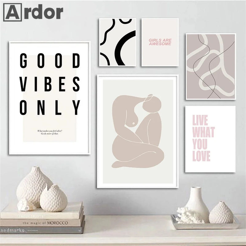 citations de motivation nordiques art mural décoration intérieure