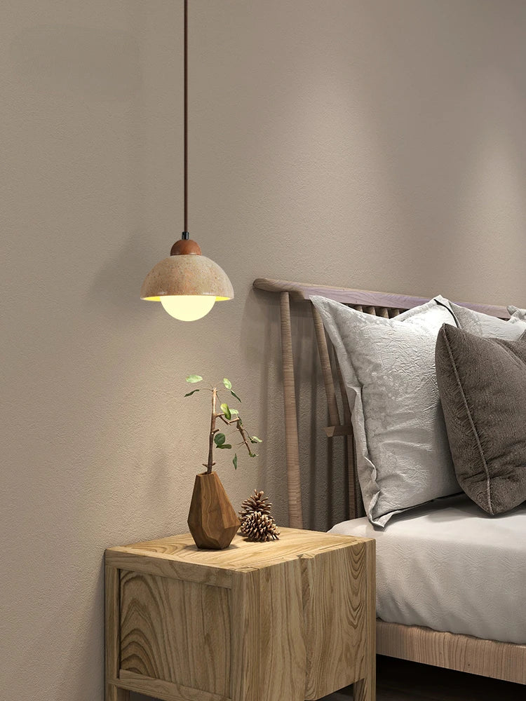 suspension en marbre travertin luminaire décoratif d'intérieur longueur réglable