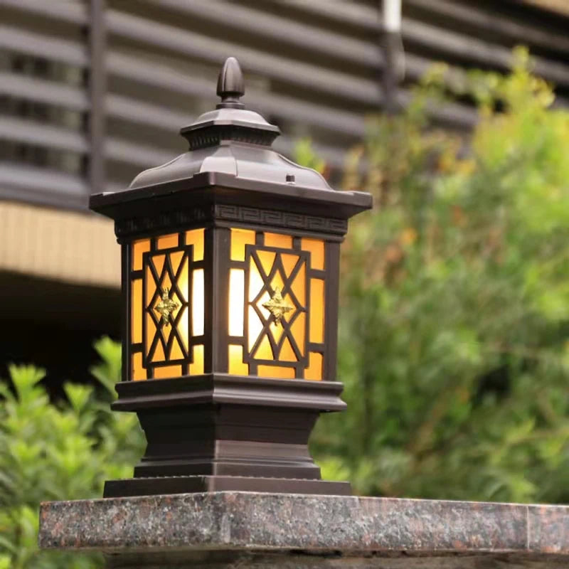 lampadaire extérieur classique éclairage led étanche pour jardin rétro