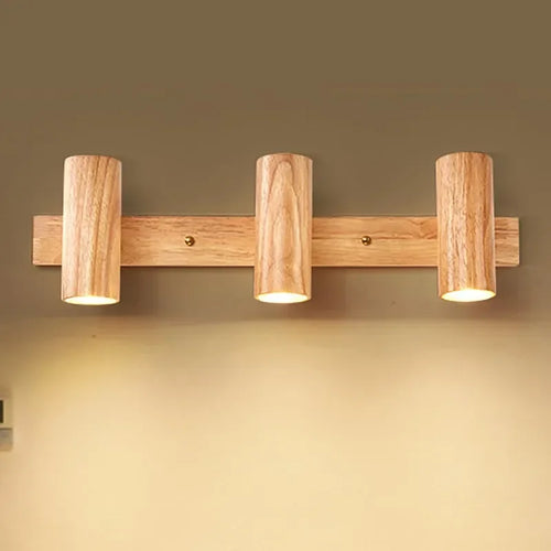 Lampe de chevet nordique LED multi-têtes en noyer