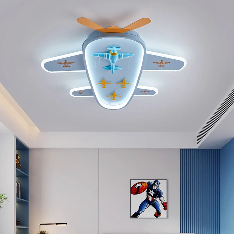 lustre avion dessin animé pour chambre d'enfant protection des yeux