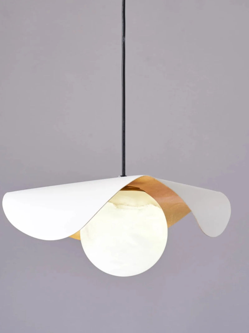 lustre en laiton et marbre avec suspension