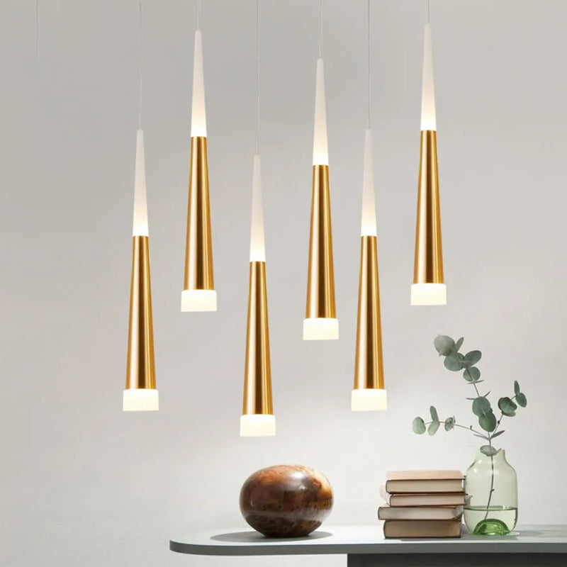 Nordique Long Tube chambre chevet Suspension lampe cuisine Suspension île salle à manger Table Suspension Suspension lumière