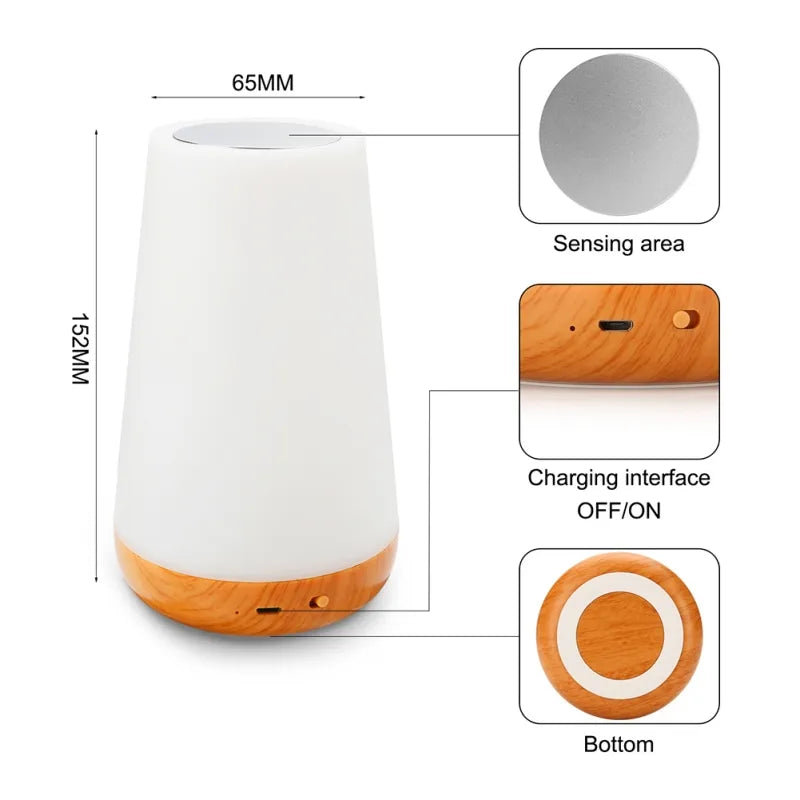 lampe bureau portable couleur rechargeable usb intensité variable
