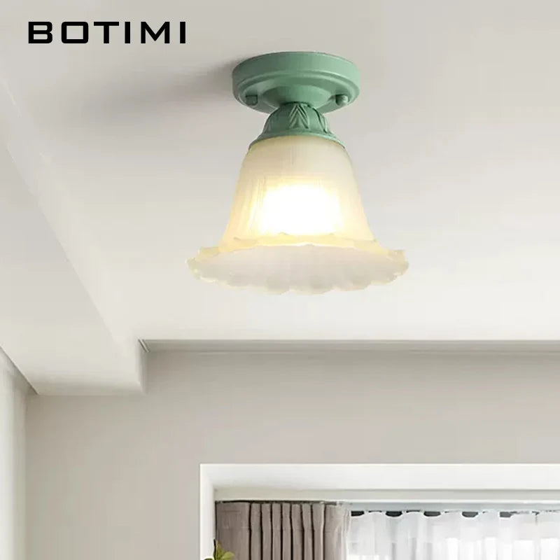 botimi plafonniers campagne verre dépoli métal vert luminaires balcon