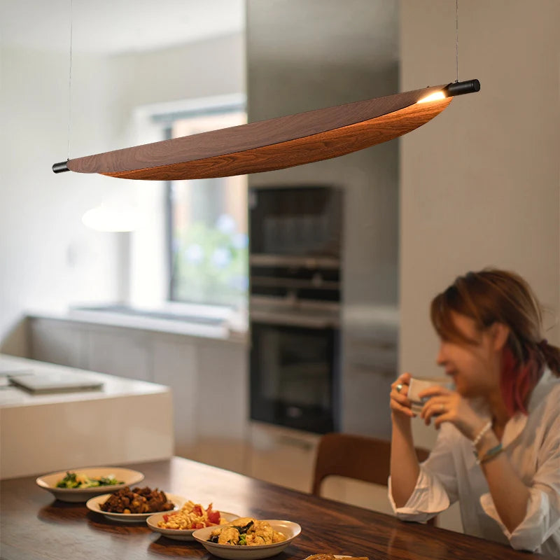 lustre japonais rétro design feuilles pour salle à manger