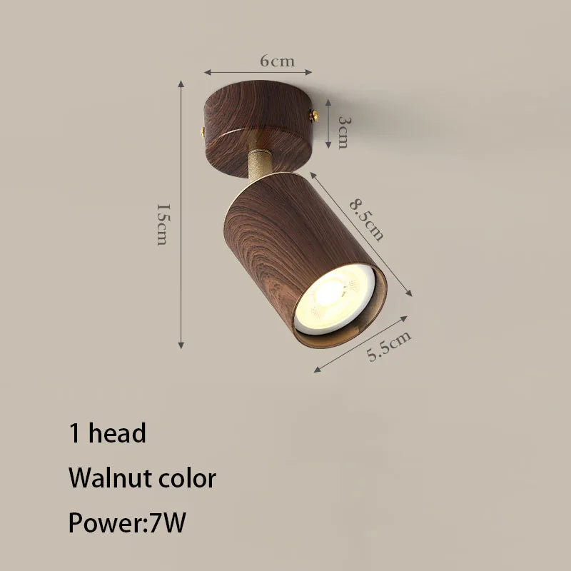 spot led en saillie avec ampoule remplaçable et têtes réglables