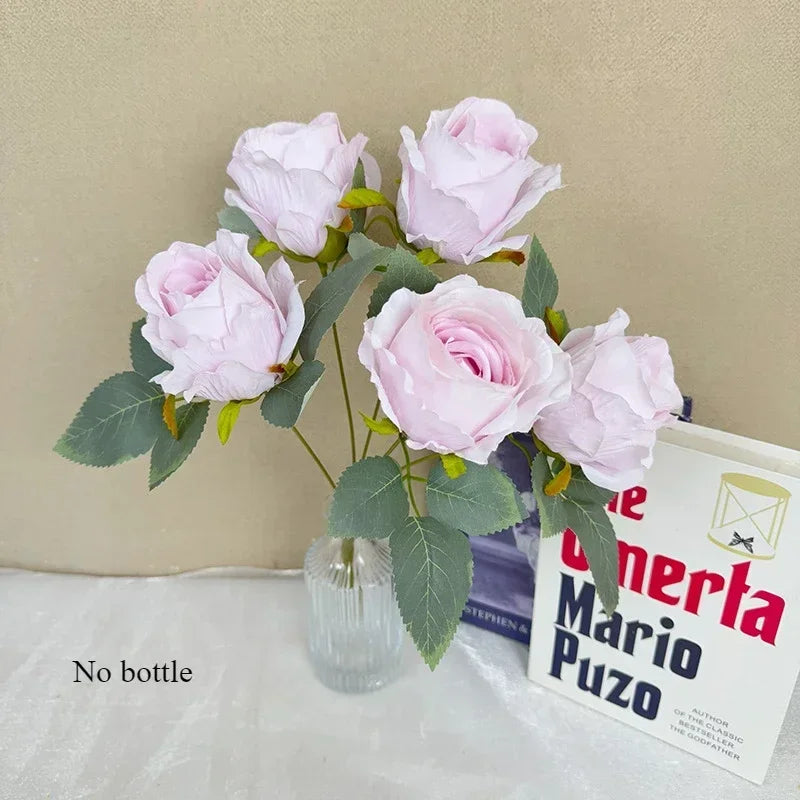 bouquet de roses artificielles en soie pour mariée décoration élégante