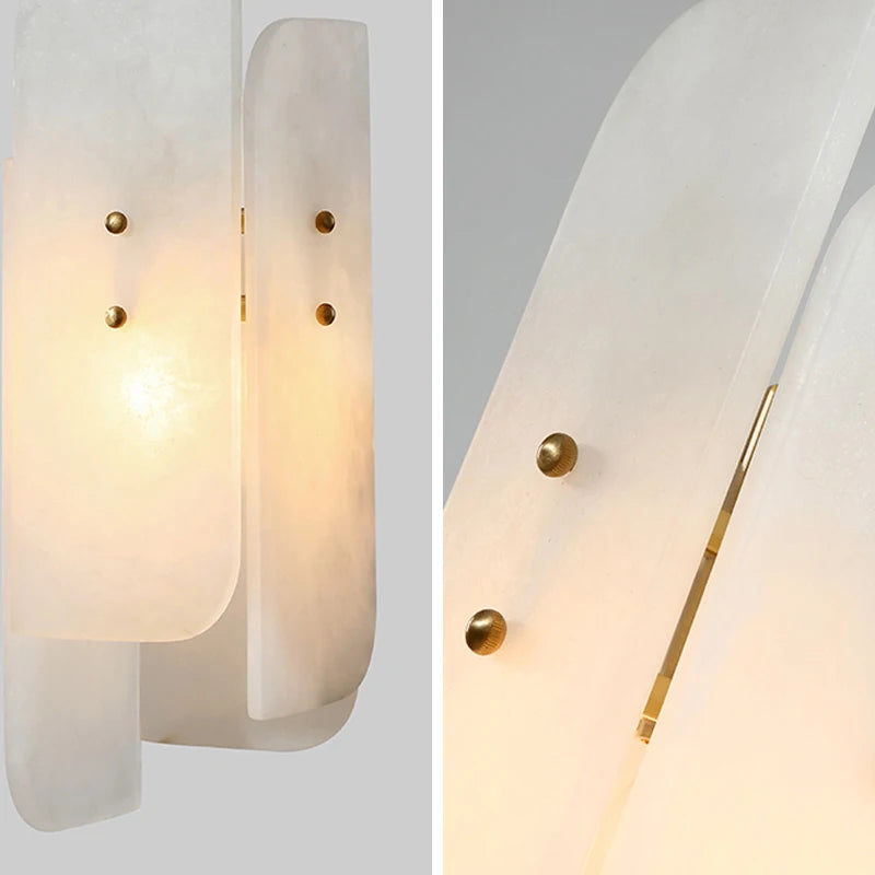 suspension en marbre véritable avec fil de cuivre réglable style