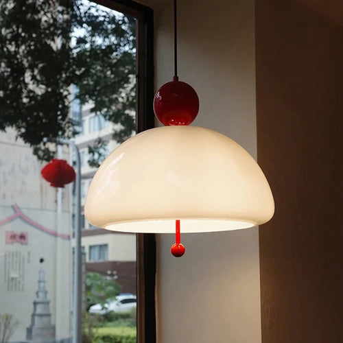 lampe led suspendue esthétique en verre champignon nordique