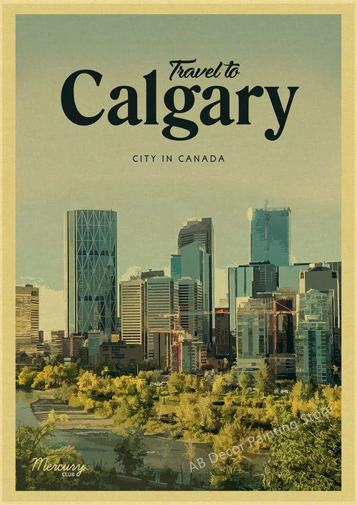 affiche vintage des plus grandes villes du monde