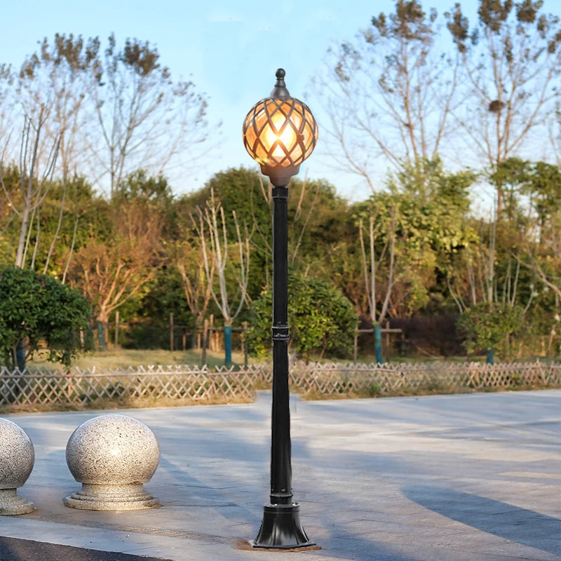 lampadaire de jardin à tête unique en led décoratif
