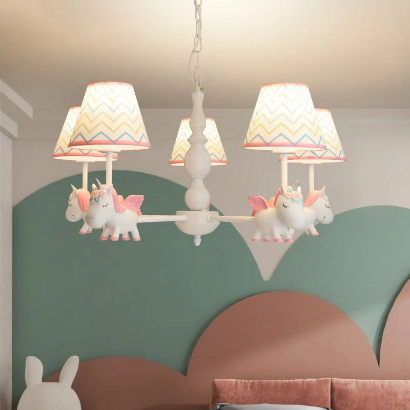 lustre licorne dessin animé pour chambre d'enfant suspendu
