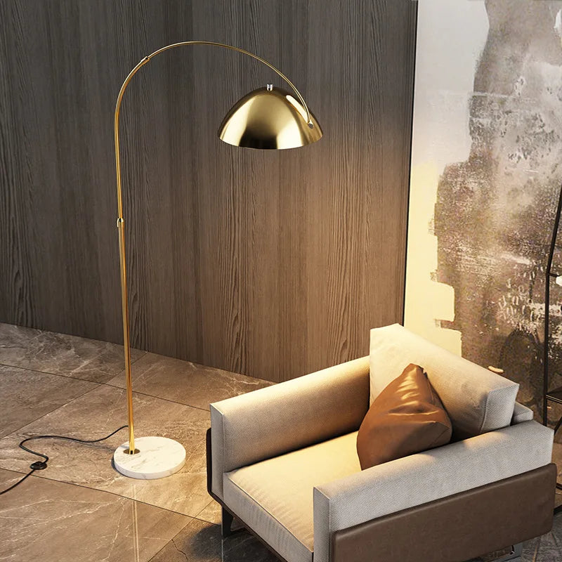 lampadaire led minimaliste en marbre et métal