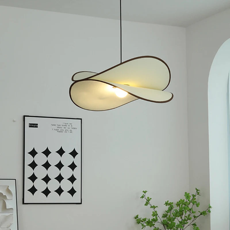 lustre led suspendu en tissu style réglable