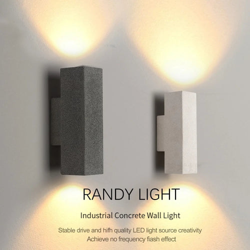 applique murale industrielle en béton étanche double tête led