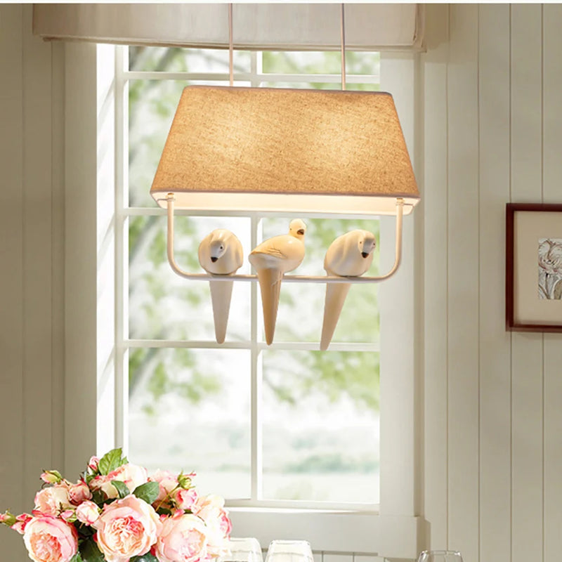 lustre style japonais simple avec suspension oiseau