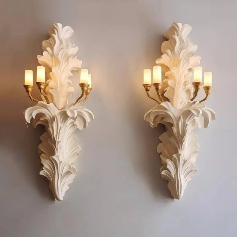 applique murale vintage en plâtre design art en relief à led