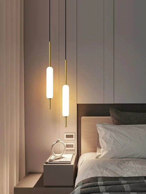 lampe suspendue moderne nordique en métal et verre double tête