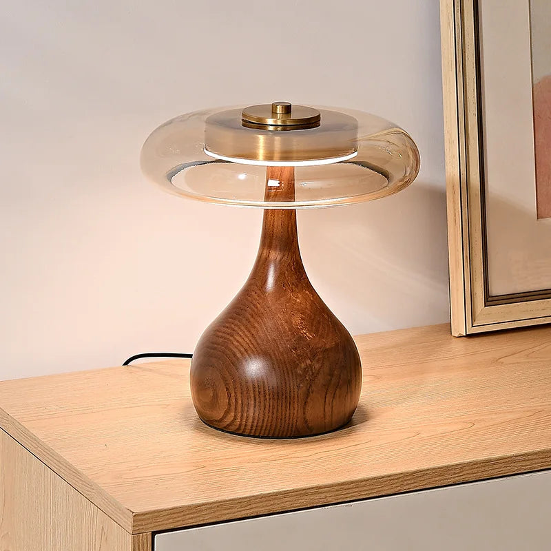 lampe à poser rétro design art déco en laiton et verre