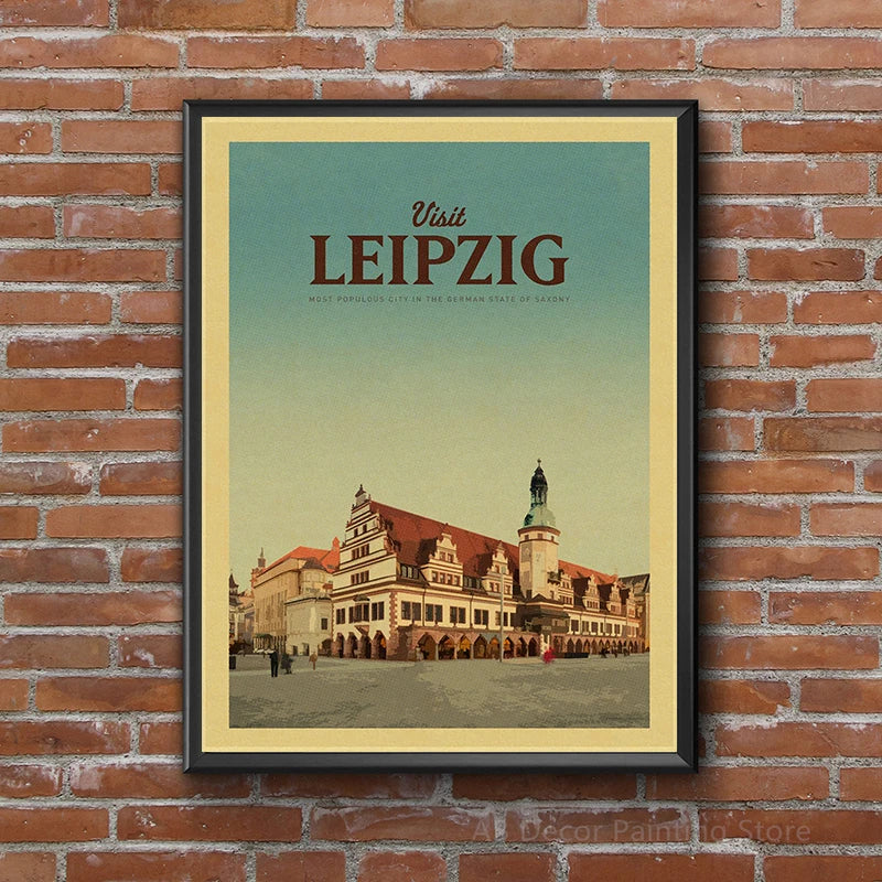 affiche rétro de voyage pour passionnés de tourisme