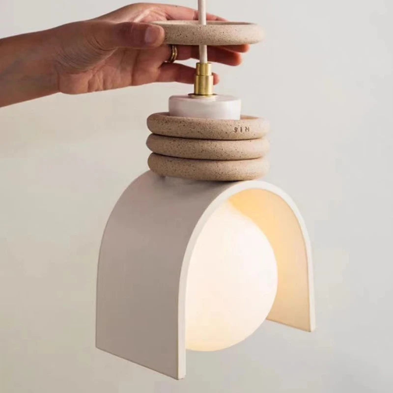 lustre led en résine style moderne cordon réglable éclairage intérieur