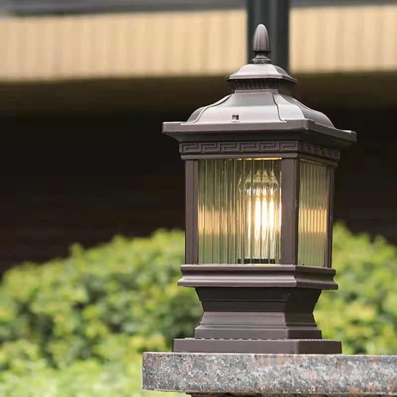 lampadaire extérieur classique éclairage led étanche pour jardin rétro