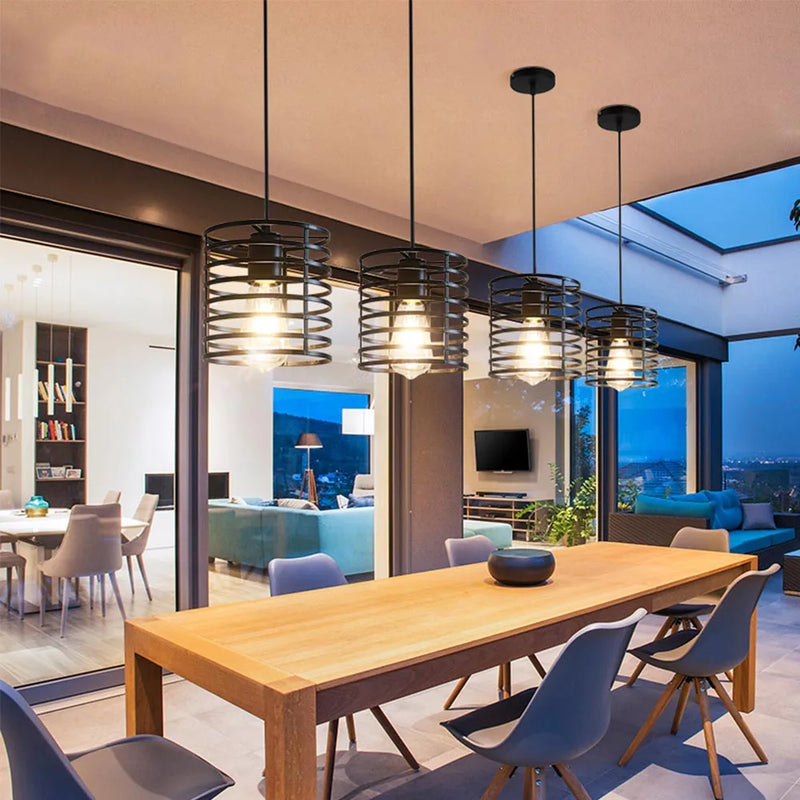 Suspension cylindrique Cage en fer