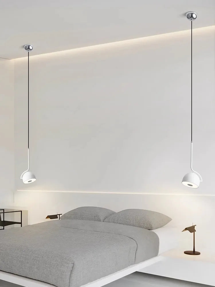 lustre minimaliste moderne à tête unique lampe led rotative