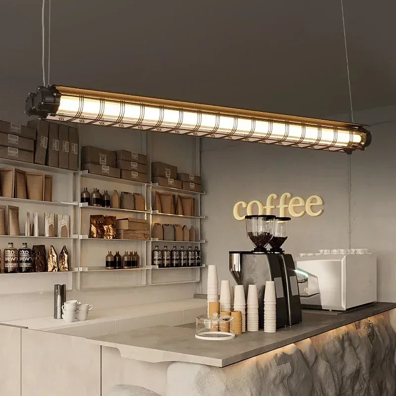 lustre industriel rétro en métal avec lumière led