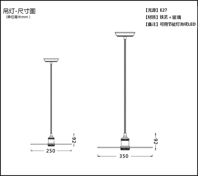 suspension luminaire ufo vintage créative pour restaurant et café