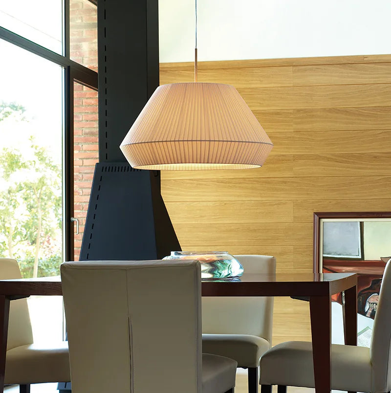 lustre nordique en tissu moderne avec suspension simple et chaude