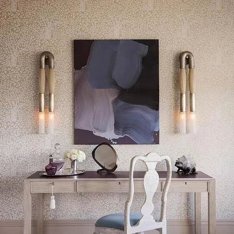 applique murale en métal et tissu acrylique