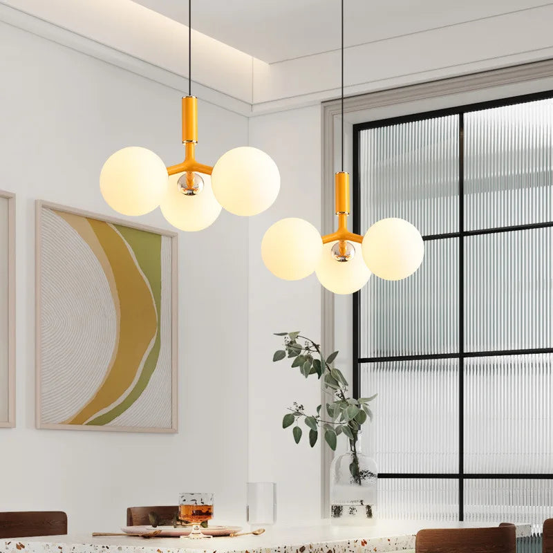 lustre nordique moderne minimaliste magic bean 9 led suspension