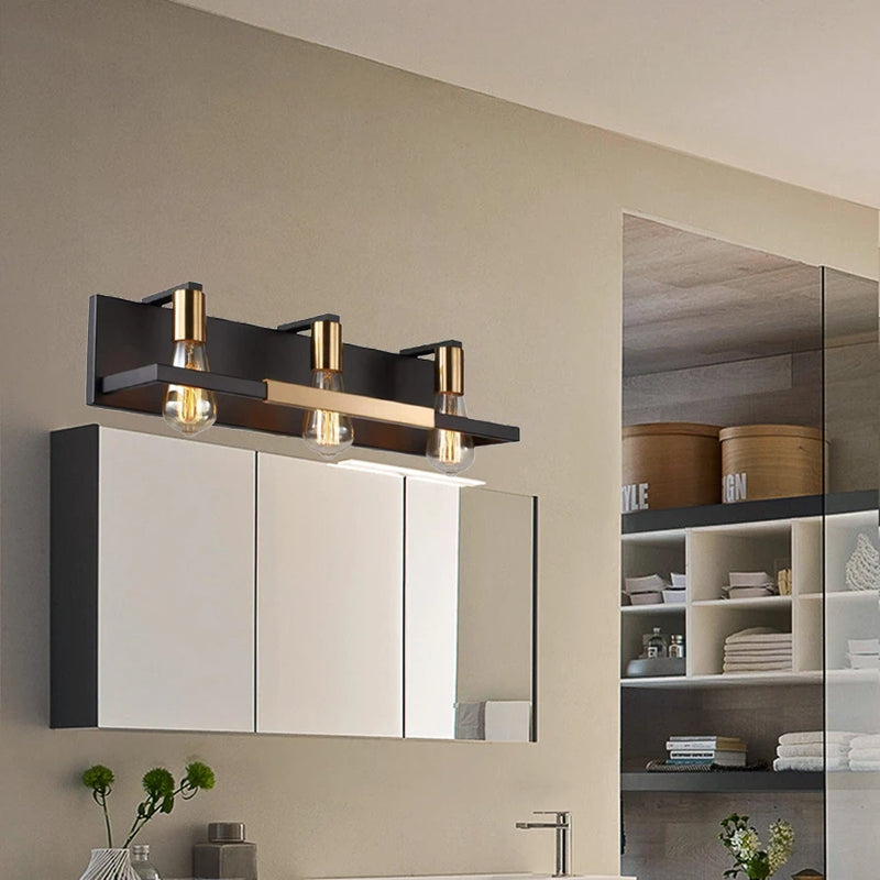 Applique murale miroir style fer rétro industriel