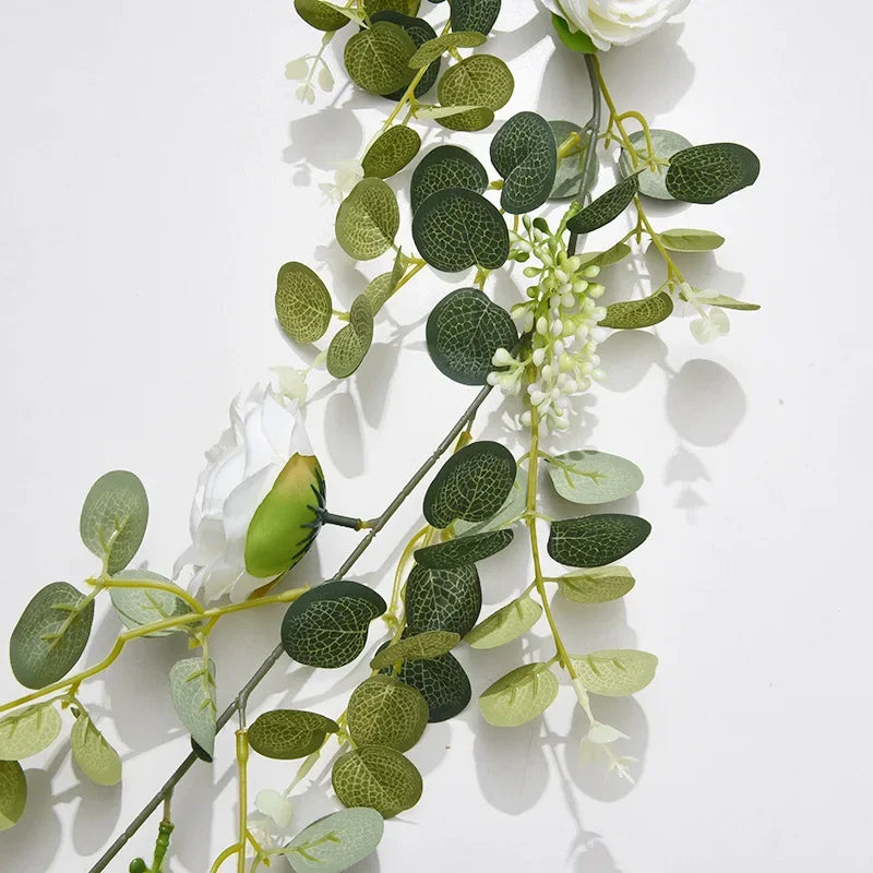 simulation de plante verte roses en soie décoration florale artificielle