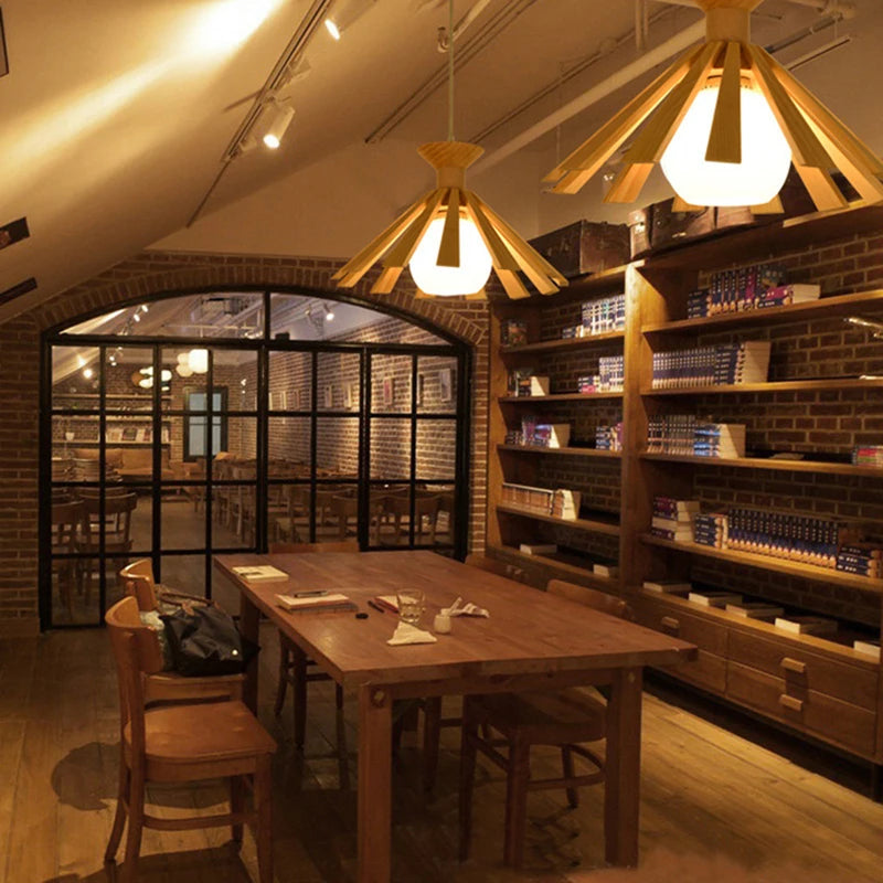 suspension nordique à led en bois pour décoration intérieur 2024