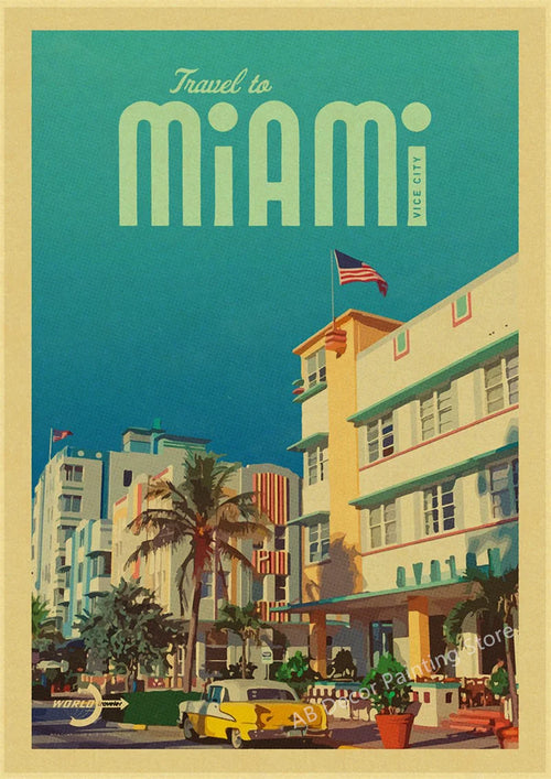 affiche vintage pour passionnés de voyage à travers le monde