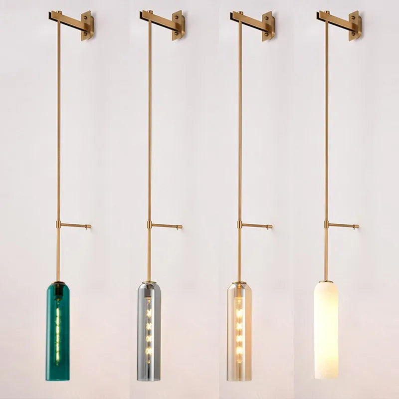 suspension moderne avec abat-jour en verre transparent led