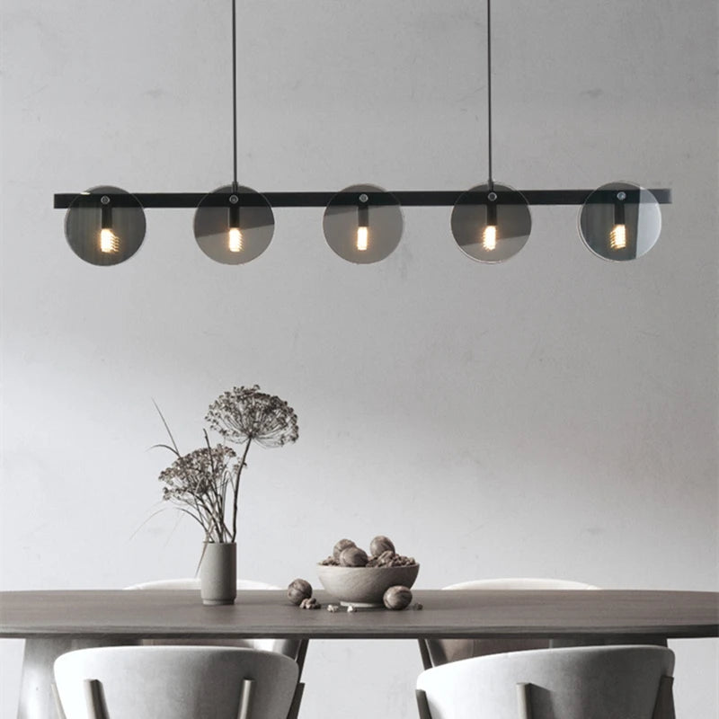 Suspension en verre noir moderne
