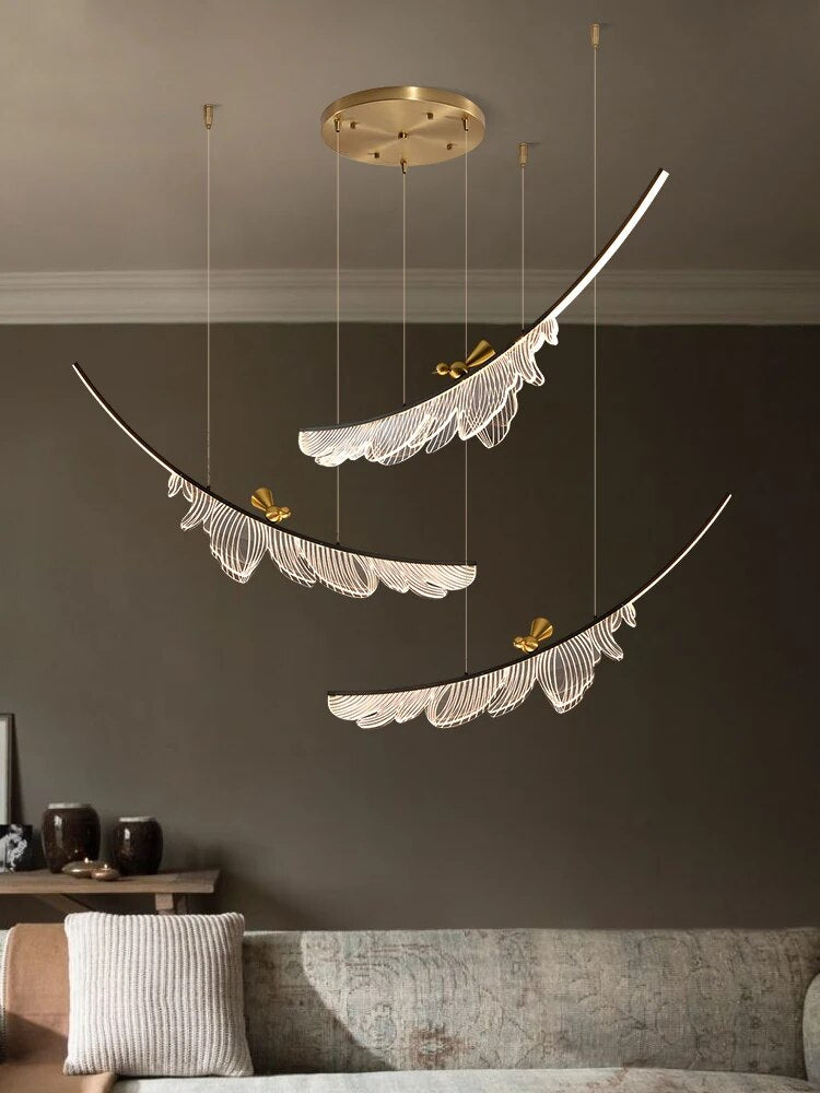 Lustre moderne en cuivre italien