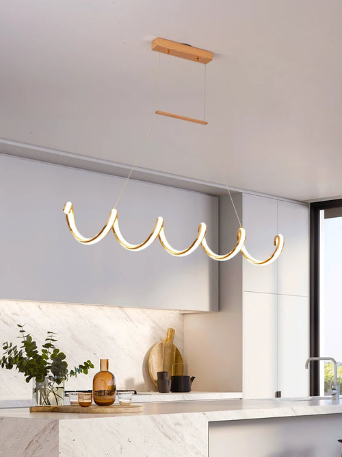 lustre postmoderne nordique en forme de vague pour intérieur