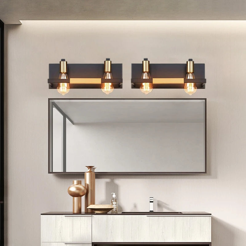 Applique murale miroir style fer rétro industriel