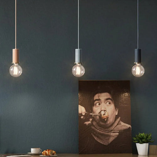 Nordique Macaron suspension moderne Simple chambre chevet cuisine plafonniers maison hôtel intérieur suspension