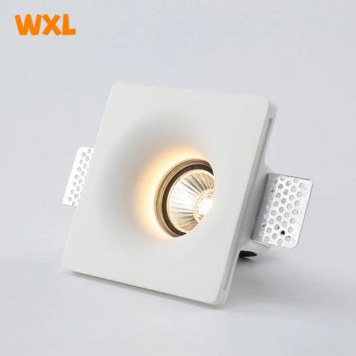 Spot encastré en gypse GU10 LED anti-éblouissant projecteur sans bordure intégré salon chambre allée éclairage domestique