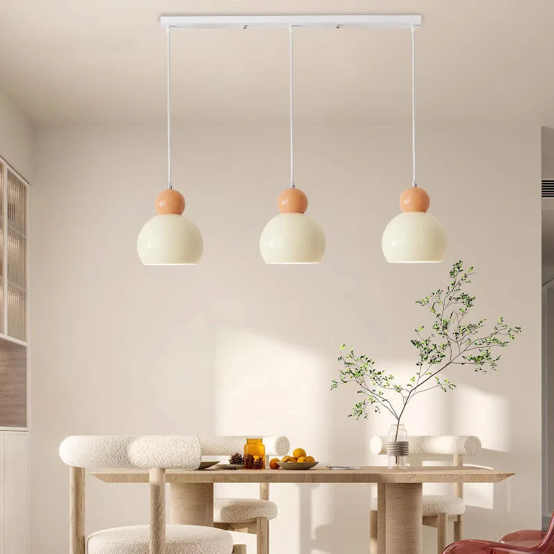 Nordique LED Suspension Plafonnier Crème Vent Gourde Lampe Pour Salon Chambre Étude Salle À Manger Décoration De La Maison Luminaires